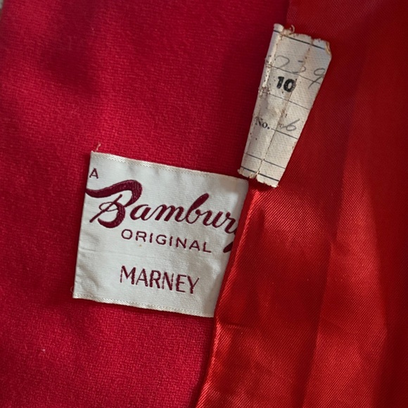 Vintage Red Double-breasted Swing Coat - Picture 5 of 10